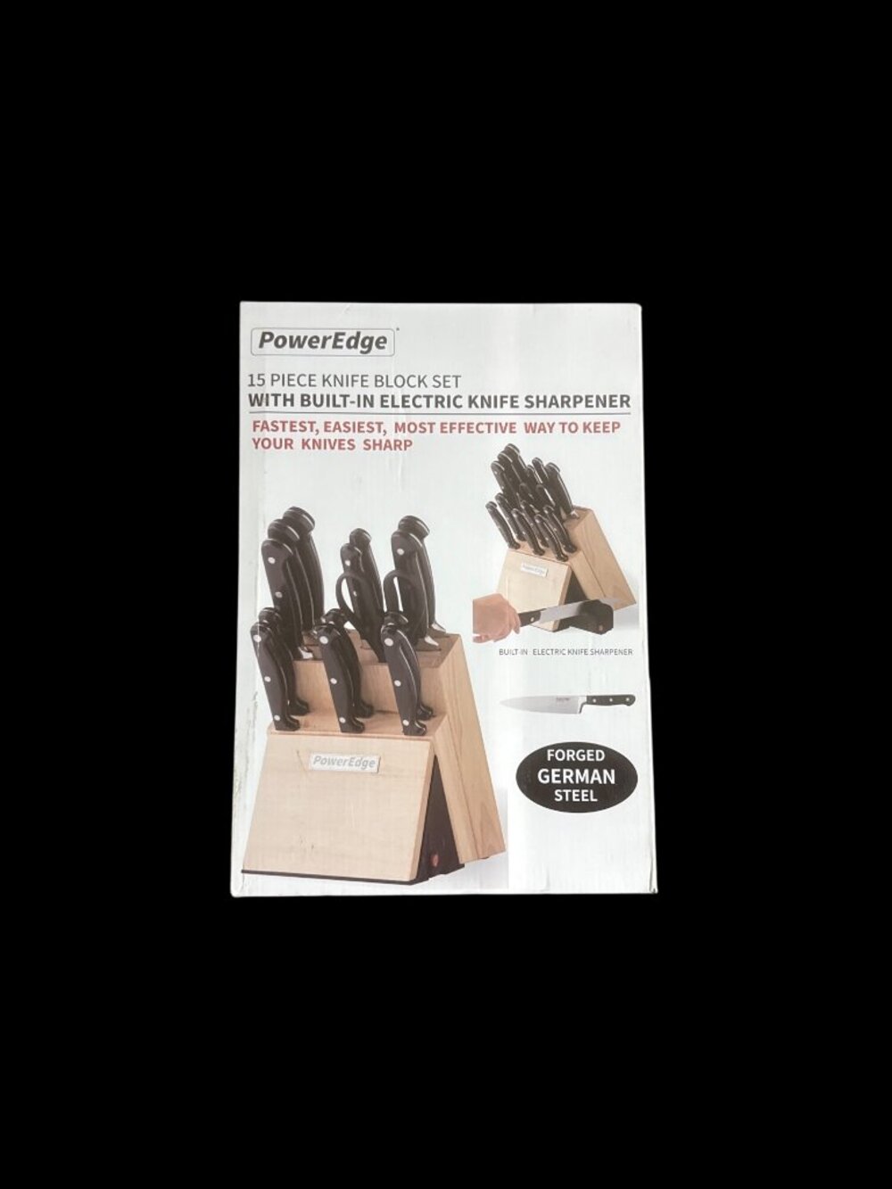 PowerEdge 15-Piece Knife Block Set W/ Built-In Electric Sharpener New in Box - Picture 5 of 5